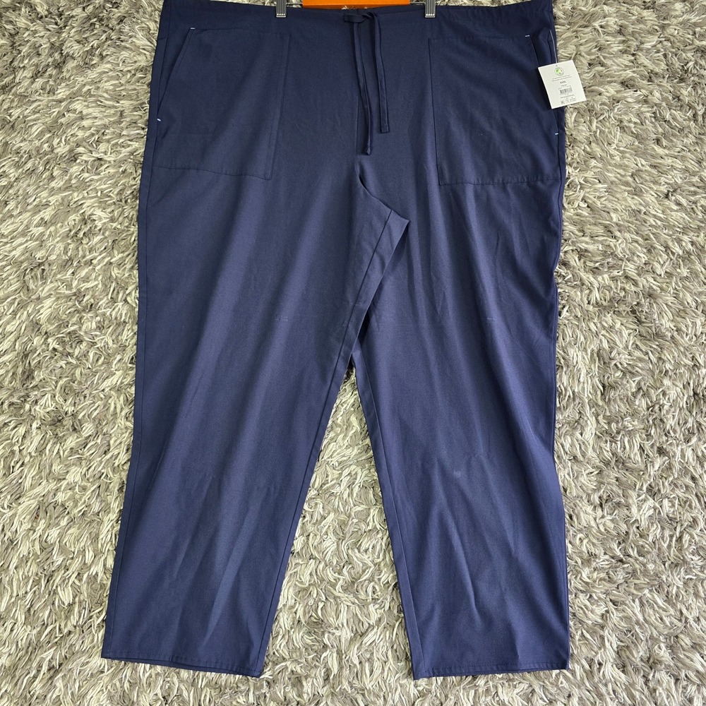 Walmart Women's Scrub Pants XXXL Dark Navy Blue Recycled Stretch Straight Leg